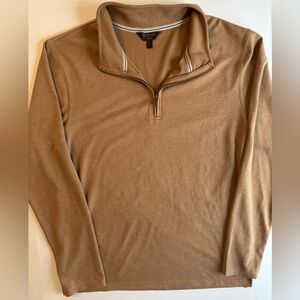Men’s Outpost Makers Quarter Zip Beige  Size Large. Long sleeve, poly/spand/rayn